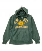 Champion REVERSE WEAVEチャンピオン リバース ウィーブ）の古着「80s中期ヴィンテージカレッジプリントプルオーバーパーカー」｜グリーン