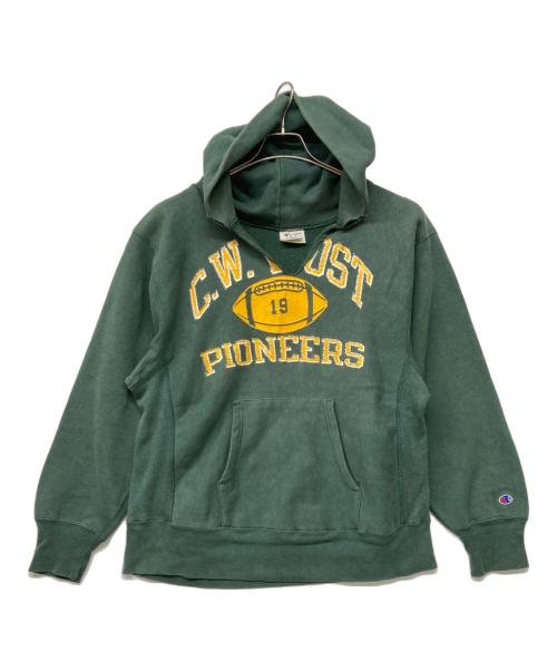Champion REVERSE WEAVE（チャンピオン リバース ウィーブ）Champion REVERSE WEAVE (チャンピオン リバース ウィーブ) 80s中期ヴィンテージカレッジプリントプルオーバーパーカー グリーン サイズ:sizeLの古着・服飾アイテム