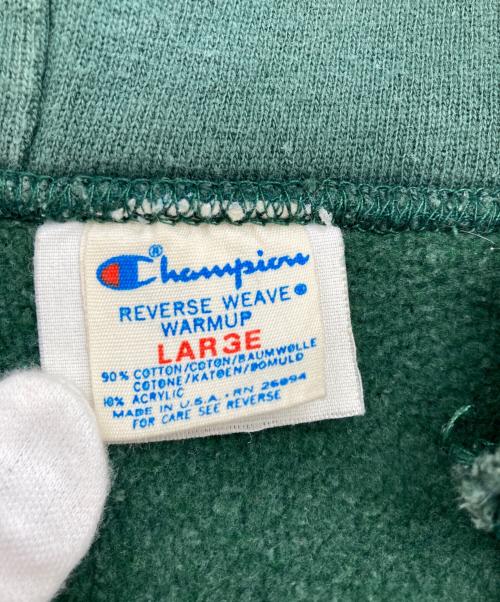 Champion REVERSE WEAVE（チャンピオン リバース ウィーブ）Champion REVERSE WEAVE (チャンピオン リバース ウィーブ) 80s中期ヴィンテージカレッジプリントプルオーバーパーカー グリーン サイズ:sizeLの古着・服飾アイテム