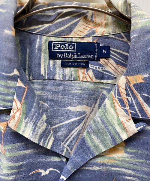 POLO RALPH LAUREN（ポロ・ラルフローレン）POLO RALPH LAUREN (ポロ・ラルフローレン) 90s ヴィンテージヨット柄ハワイアンシャツ ブルー サイズ:Mの古着・服飾アイテム