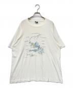 SCREEN STARS BESTスクリーンズスターズベスト）の古着「90s USA製フィッシングコメディアートプリントTシャツ」｜ホワイト