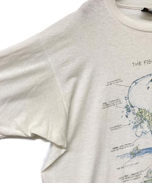 SCREEN STARS BEST（スクリーンズスターズベスト）SCREEN STARS BEST (スクリーンズスターズベスト) 90s USA製フィッシングコメディアートプリントTシャツ ホワイト サイズ:XLの古着・服飾アイテム