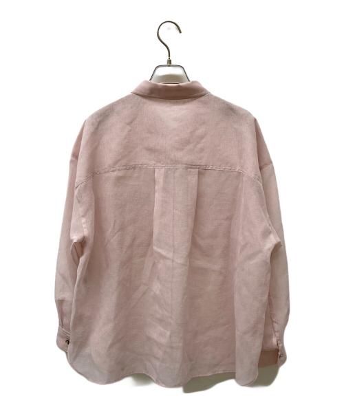JUSGLITTY（ジャスグリッティー）JUSGLITTY (ジャスグリッティー) 2WAYリネンライクシアーシャツ ピンク サイズ:2の古着・服飾アイテム