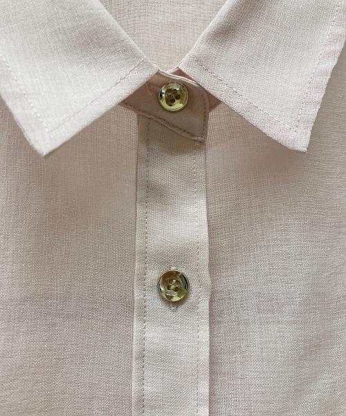JUSGLITTY（ジャスグリッティー）JUSGLITTY (ジャスグリッティー) 2WAYリネンライクシアーシャツ ピンク サイズ:2の古着・服飾アイテム