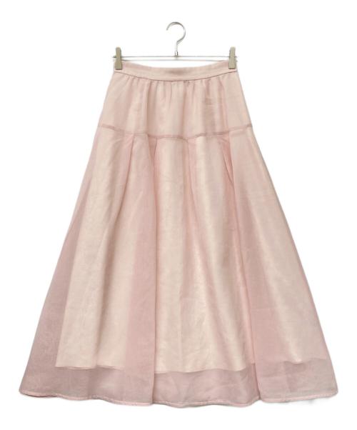 JUSGLITTY（ジャスグリッティー）JUSGLITTY (ジャスグリッティー) リネンライクシアースカート ピンク サイズ:SIZE Mの古着・服飾アイテム
