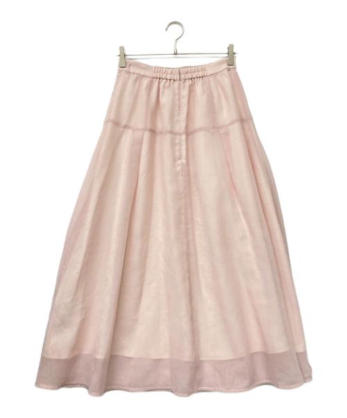JUSGLITTY（ジャスグリッティー）JUSGLITTY (ジャスグリッティー) リネンライクシアースカート ピンク サイズ:SIZE Mの古着・服飾アイテム