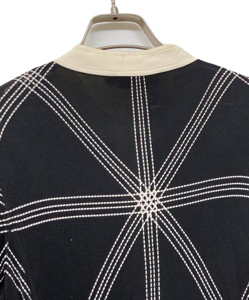 TORY BURCH（トリーバーチ）TORY BURCH (トリーバーチ) レーヨンシルクバンドカラーシャツワンピース ブラック×ホワイト サイズ:ｘｓの古着・服飾アイテム