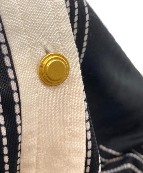 TORY BURCH（トリーバーチ）TORY BURCH (トリーバーチ) レーヨンシルクバンドカラーシャツワンピース ブラック×ホワイト サイズ:ｘｓの古着・服飾アイテム
