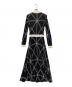 TORY BURCH (トリーバーチ) レーヨンシルクバンドカラーシャツワンピース ブラック×ホワイト サイズ:ｘｓ：9000円