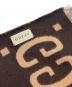 中古・古着 GUCCI (グッチ) GGジャガードウールシルクスカーフ ベージュ×ブラウン：35000円