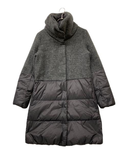 blanc basque（ブランバスク）BLANC basque (ブランバスク) ウールブレンド切替ダウンコート ブラック×グレー サイズ:SIZE 40の古着・服飾アイテム
