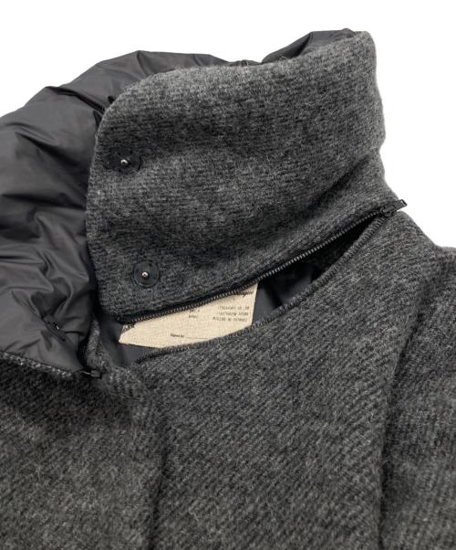 blanc basque（ブランバスク）BLANC basque (ブランバスク) ウールブレンド切替ダウンコート ブラック×グレー サイズ:SIZE 40の古着・服飾アイテム