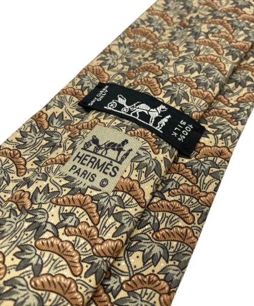 HERMES（エルメス）HERMES (エルメス) ボタニカル総柄シルクネクタイ ベージュ サイズ:不明の古着・服飾アイテム