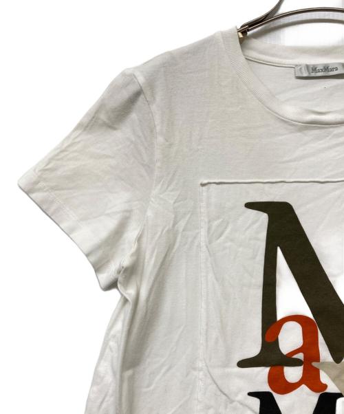 MaxMara（マックスマーラ）MaxMara (マックスマーラ) ロゴプリントTシャツ ホワイト サイズ:SIZE Mの古着・服飾アイテム