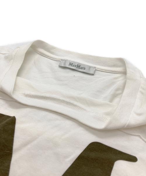 MaxMara（マックスマーラ）MaxMara (マックスマーラ) ロゴプリントTシャツ ホワイト サイズ:SIZE Mの古着・服飾アイテム