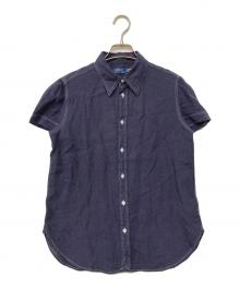 POLO RALPH LAUREN（ポロ・ラルフローレン）の古着「SS NP DMQ ST-SHORT SLEEVE-SHIRT/エスエス エヌピー ディーエムキュー エスティー ショート スリーブ シャツ」｜ネイビー