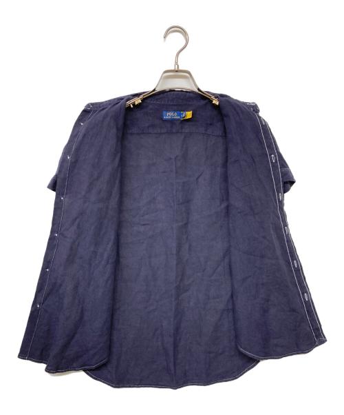 POLO RALPH LAUREN（ポロ・ラルフローレン）POLO RALPH LAUREN (ポロ・ラルフローレン) SS NP DMQ ST-SHORT SLEEVE-SHIRT/エスエス エヌピー ディーエムキュー エスティー ショート スリーブ シャツ ネイビー サイズ:Sの古着・服飾アイテム