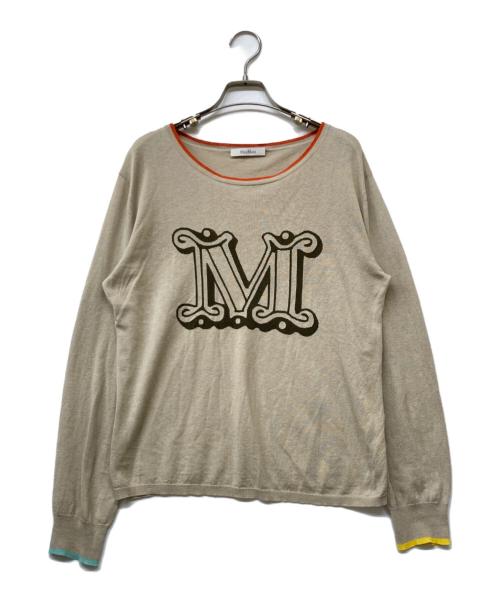 MaxMara（マックスマーラ）MaxMara (マックスマーラ) ロゴニット ベージュ サイズ:sizeMの古着・服飾アイテム