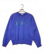 Yves Saint Laurentイヴサンローラン）の古着「ロゴ刺繍スウェット」｜パープル