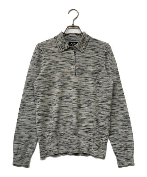 A.P.C.（アーペーセー）A.P.C. (アーペーセー) ニットポロシャツ ライトグレー サイズ:Sの古着・服飾アイテム