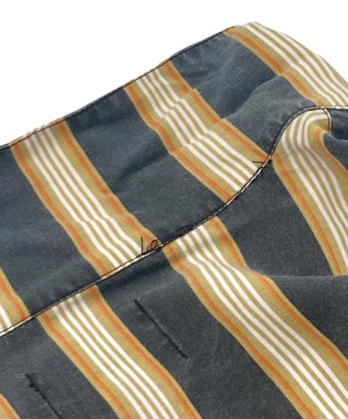 stussy（ステューシー）stussy (ステューシー) Cove Striped stussy shirt/コープ ストライプド ステューシー シャツ ブラック×オレンジ サイズ:Mの古着・服飾アイテム