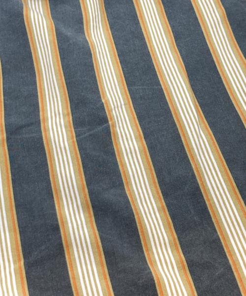 stussy（ステューシー）stussy (ステューシー) Cove Striped stussy shirt/コープ ストライプド ステューシー シャツ ブラック×オレンジ サイズ:Mの古着・服飾アイテム