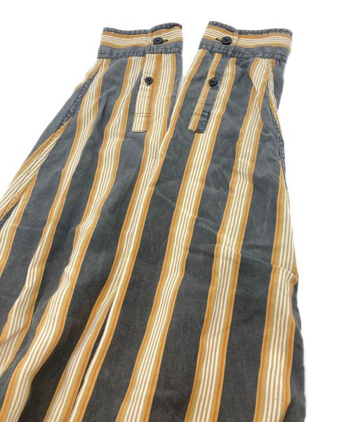 stussy（ステューシー）stussy (ステューシー) Cove Striped stussy shirt/コープ ストライプド ステューシー シャツ ブラック×オレンジ サイズ:Mの古着・服飾アイテム
