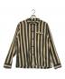 stussy（ステューシー）の古着「Cove Striped stussy shirt/コープ ストライプド ステューシー シャツ」｜ブラック×オレンジ
