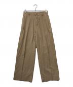MUSE de Deuxieme Classeミューズ ドゥーズィエム クラス）の古着「FIBRY TUCK PANTS/ファイブリー タック パンツ」｜ベージュ