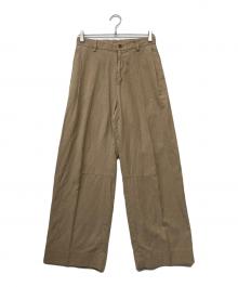 MUSE de Deuxieme Classe（ミューズ ドゥーズィエム クラス）の古着「FIBRY TUCK PANTS/ファイブリー タック パンツ」｜ベージュ