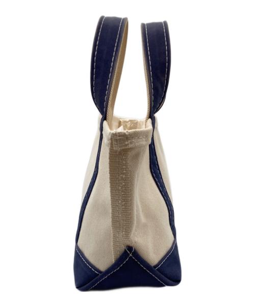 L.L.Bean（エルエルビーン）L.L.Bean (エルエルビーン) BOAT AND TOTE BAG SMALL(ボート・アンド・トート・バッグ・スモール) アイボリー×ネイビーの古着・服飾アイテム