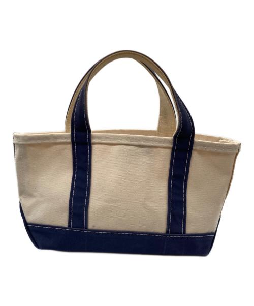 L.L.Bean（エルエルビーン）L.L.Bean (エルエルビーン) BOAT AND TOTE BAG SMALL(ボート・アンド・トート・バッグ・スモール) アイボリー×ネイビーの古着・服飾アイテム