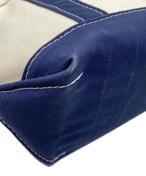 L.L.Bean（エルエルビーン）L.L.Bean (エルエルビーン) BOAT AND TOTE BAG SMALL(ボート・アンド・トート・バッグ・スモール) アイボリー×ネイビーの古着・服飾アイテム