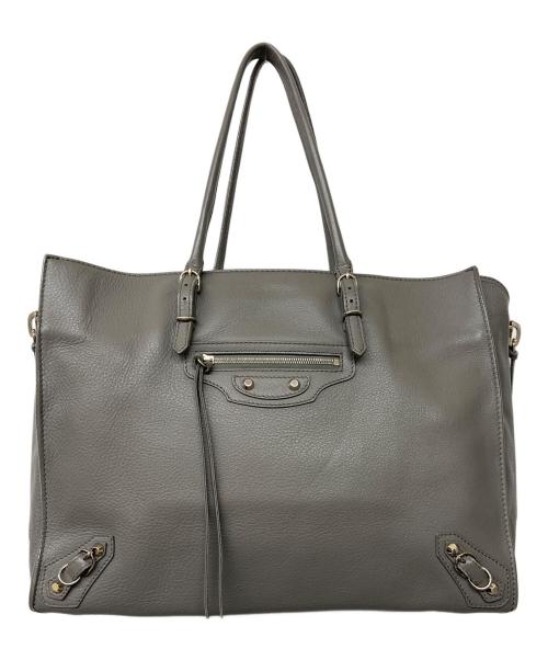 BALENCIAGA（バレンシアガ）BALENCIAGA (バレンシアガ) ペーパーB4 トートバッグ グレーの古着・服飾アイテム