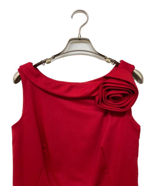 VALENTINO（ヴァレンティノ）VALENTINO (ヴァレンティノ) リボンモチーフワンピース レッド サイズ:size40の古着・服飾アイテム