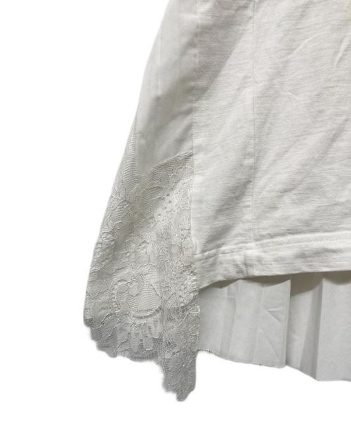 sacai（サカイ）sacai (サカイ) 異素材ドッキングバックプリーツカットソー ホワイト サイズ:Sの古着・服飾アイテム