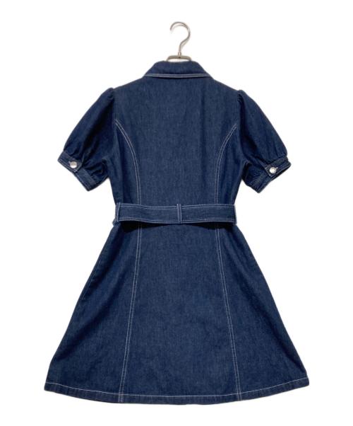 MARY QUANT（マリークヮント）MARY QUANT (マリークヮント) デイジーバックルデニムミニ ワンピース インディゴ サイズ:sizeⅯの古着・服飾アイテム
