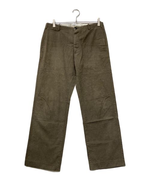 C.P COMPANY（シーピーカンパニー）C.P COMPANY (シーピーカンパニー) 2003AW コットンストライプトラウザー ブラウン サイズ:size50の古着・服飾アイテム