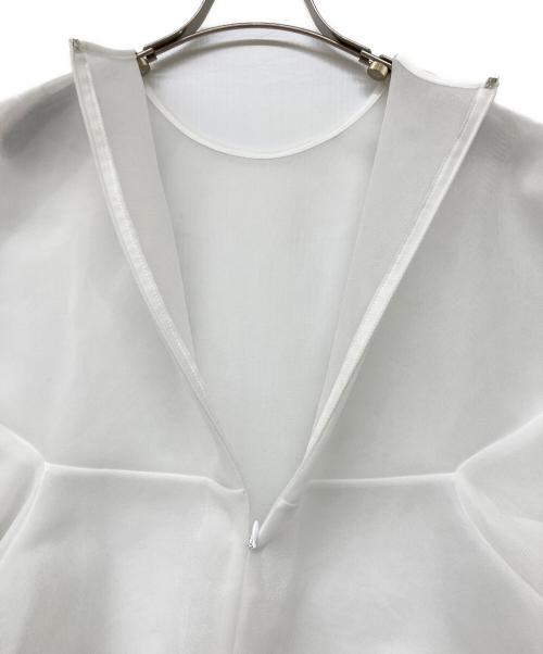 LIten（リテン）LIten (リテン) sheer sculpture tops(シアー スカルプチャー トップス) ホワイト サイズ:Freeの古着・服飾アイテム