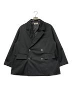ADRERアドラー）の古着「TR w cloth loose tailored double jacketティーアール ダブル クロス ルーズ テーラード ダブル ジャケット」｜ブラック