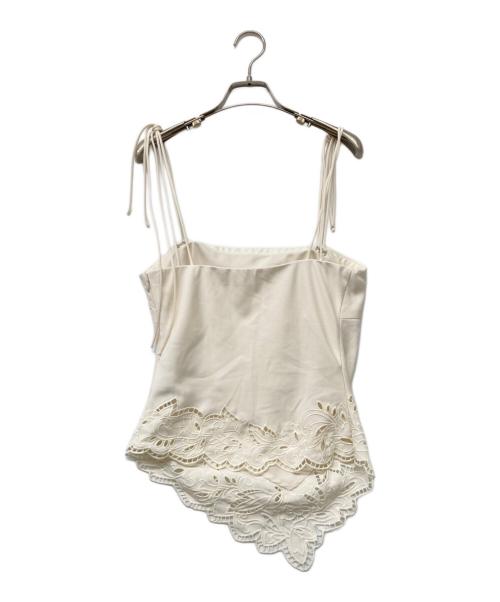 Snidel（スナイデル）Snidel (スナイデル) 26SS ヘムエンブロイダリーキャミ ホワイト サイズ:sizeSの古着・服飾アイテム