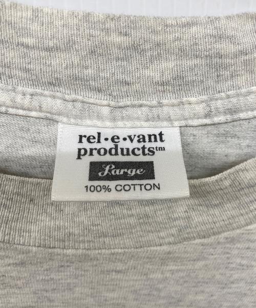 rel・e・vant products（レラバント・プロダクツ）rel・e・vant products (レラバント・プロダクツ) プリントTシャツ グレー サイズ:Lの古着・服飾アイテム