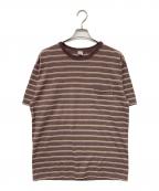 COMFORTABLE REASONコンフォータブルリーズン）の古着「ボーダーTシャツ」｜ブラウン