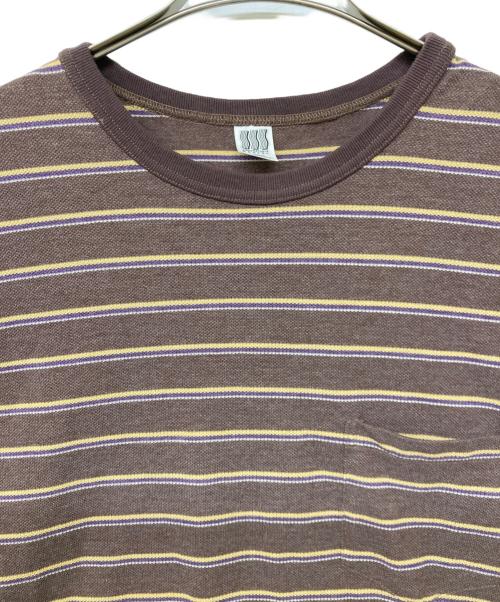 COMFORTABLE REASON（コンフォータブルリーズン）COMFORTABLE REASON (コンフォータブルリーズン) ボーダーTシャツ ブラウン サイズ:SIZE Mの古着・服飾アイテム