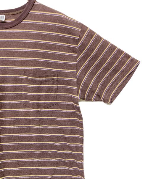 COMFORTABLE REASON（コンフォータブルリーズン）COMFORTABLE REASON (コンフォータブルリーズン) ボーダーTシャツ ブラウン サイズ:SIZE Mの古着・服飾アイテム