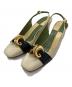 GUCCI（グッチ）の古着「ハーフムーンGG バックストラップ パンプス」｜ホワイト×グリーン