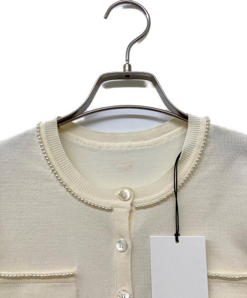 anuans（アニュアンス）anuans (アニュアンス) 26SS パールコンパクトニットカーディガン イエロー サイズ:FREEの古着・服飾アイテム