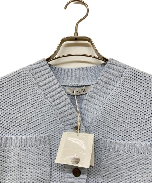 L'AUBE BLANC（ローブ ブラン）L'AUBE BLANC (ローブ ブラン) 26SS ニットカーディガン スカイブルー サイズ:FREE 未使用品の古着・服飾アイテム