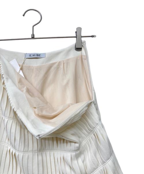 L'AUBE BLANC（ローブ ブラン）L'AUBE BLANC (ローブ ブラン) プリーツスカート ホワイト サイズ:S 未使用品の古着・服飾アイテム