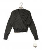 L'AUBE BLANCローブ ブラン）の古着「Pleats Cache-coeur Knit Tops」｜グレー